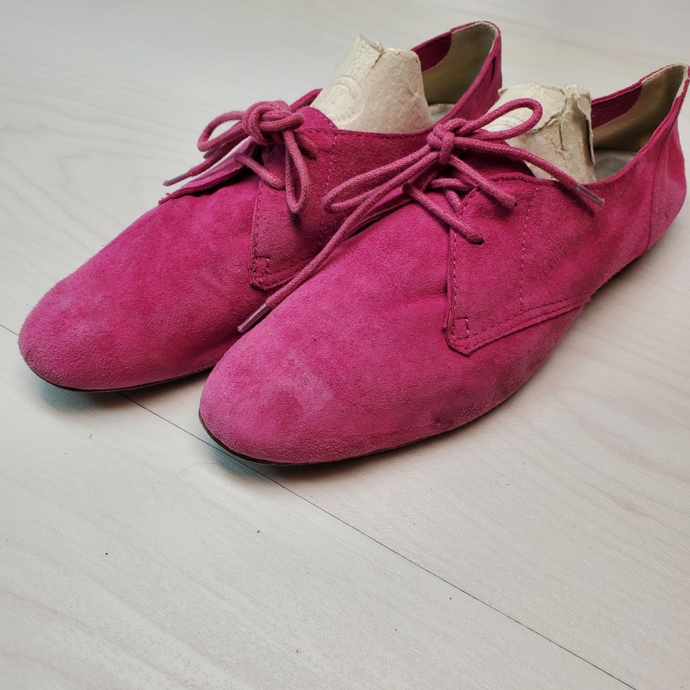 Tosca‎ Blu Pink Suede Lace Up Oxford Flats Women's Size 6.5 UE 37 EU